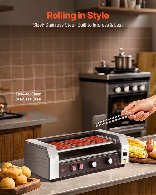 Electric 12 Hot Dog 5 Roller Commercial Sausage Grill Cooker Machine