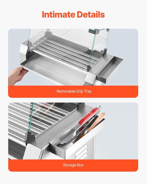 Electric 12 Hot Dog 5 Roller Commercial Grill Cooker Machine Cover