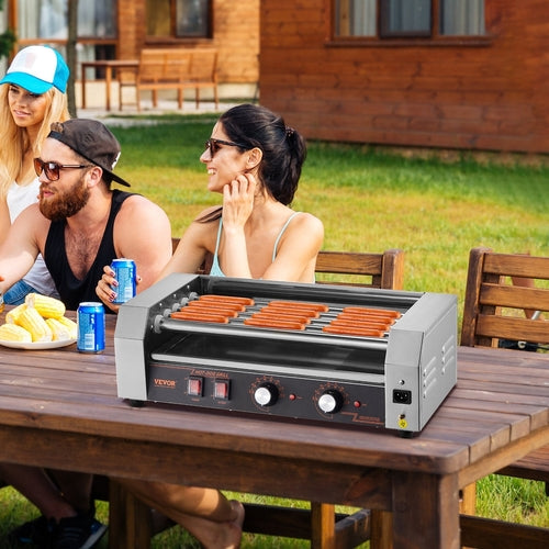Electric 12 Hot Dog 5 Roller Commercial Sausage Grill Cooker Machine