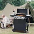 Propane Gas Grill 4 Burner Barbecue Grill, Stainless Steel 34,000 BTU